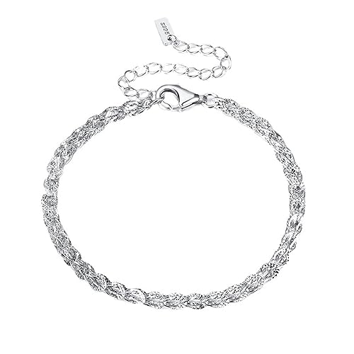 LBRTMED Xfzjchap 925 Sterling Silber Armband für Frauen und Mädchen, Kettenarmbänder einstellbar 8,5 Zoll von LBRTMED