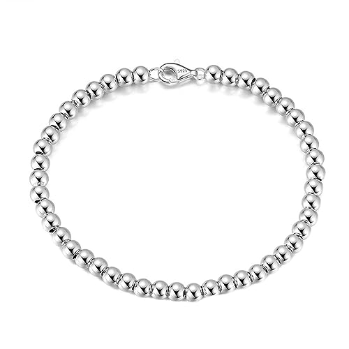 LBRTMED Xfzjchap 925 Sterling Silber Armband für Frauen und Mädchen, Perlenkettenarmbänder einfach von LBRTMED