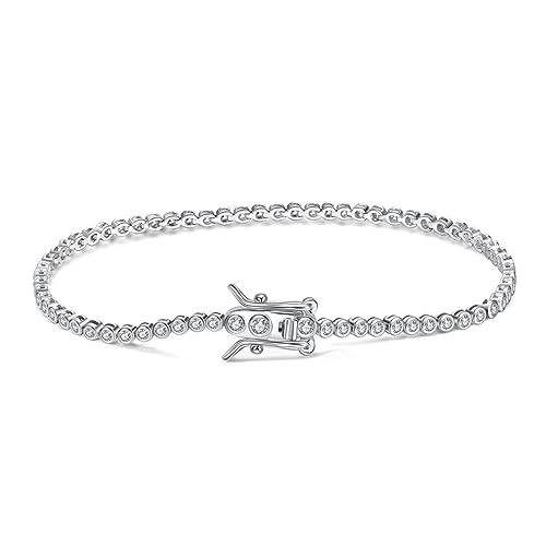 LBRTMED Xfzjchap 925 Sterling Silber Armband für Frauen und Mädchen, Tenniskette mit weißen kubischen Zirkonia -Modearmbändern von LBRTMED