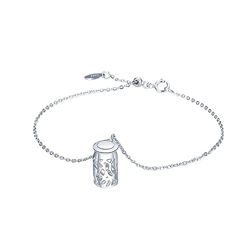 LBRTMED Xfzjchap 925 Sterling Silber Armband für Frauen und Mädchen, Wunschflaschenkettenarmband einstellbar 8 Zoll von LBRTMED