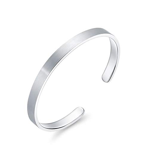 LBRTMED Xfzjchap 990 Sterling Silber Frauen einfaches glatte Oberflächenarmbandmanschette Armband von LBRTMED