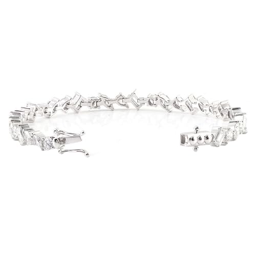LBRTMED Xfzjchap 9k/14k/18k Weißgold Armband für Frauen, Tennis weißes Rechteck Moissanit Edelstein -Charm -Armband Schmuck Schmuck von LBRTMED