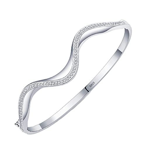 LBRTMED Xfzjchap Sterling Silber Armbänder für Frauen 925, Wave Snake Cubic Zirkonia Frauen Geschenk von LBRTMED