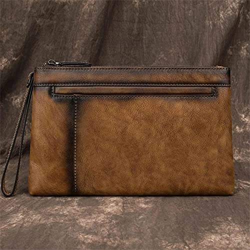 LBRTMED Yirenzui Retro-Umschlagbeutel Handtasche Handtasche Herren Handgeschäft Großkapazität Herrenkupplungstasche idealste Choik (Farbe: C, Größe: 28,5 * 18 * 2,3 cm) von LBRTMED