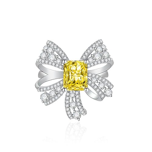 Luxusbandfliegen Unendlichkeitsringe für Frauen 925 Silber Kubikzirkonia Pave cz Versprechen Ringe für ihre Eheringen für immer Liebe Knoten Square Cut Simulate Edelstein offen verstellbare Ring von LBRTMED