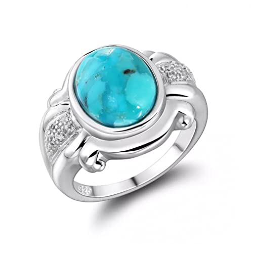 Natürlicher türkisfarbener Ring 925 Sterling Silber Frauen Hochzeit Schmuck Schmuck von LBRTMED