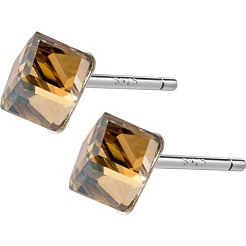 Ohrringe für Frauen, S925 Tremella Nagelkunst Frau koreanische Faceed Champagnerwürfel süßer Zucker Geometrische Ohrringe Ein Paar von LBRTMED