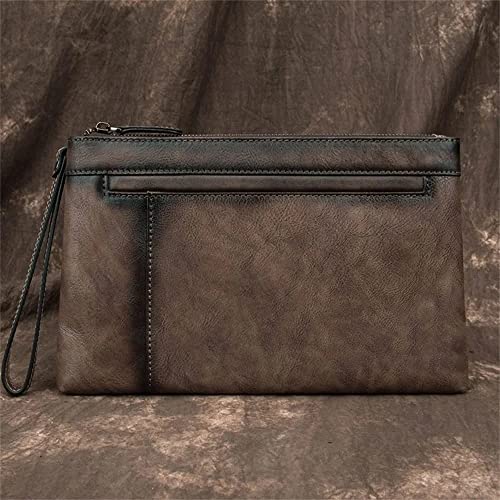 Yirenzui Retro Style Hüllstoffbeutel Handtasche Herren Handgreifende Geschäft mit großer Kapazität Herrenkupplungstasche am idealsten Choik (Farbe: B, Größe: 28,5 * 18 * 2,3 cm) von LBRTMED