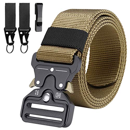 LC-dolida Taktischer Gürtel Herren, Militär Arbeitsgürte, Sicherheitsggurte Beutegürtel mit 2 Taktischen Schlüsselhaken&Metallschnalle, Taktische Gurt Belt für Outdoor Sport Camping Jagen LC-dolida Taktischer Gürtel Herren, Militär Arbeitsgürte, Sicherheitsggurte Beutegürtel mit 2 Taktischen Schlüsselhaken&Metallschnalle, Taktische Gurt Belt für Outdoor Sport Camping Jagen von LC-dolida