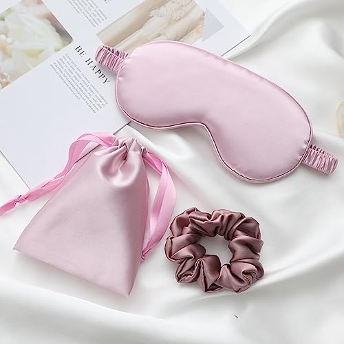 LCBD Schlafmaske aus Seidensatin, hellviolett, Schlaf-Augenmaske, Nacht-Augenbinde für Damen und Herren, weich, atmungsaktiv, Verdunkelung, Augenabdeckung für Reisen, Hochzeit, Brautjungfer Geschenk von LCBD