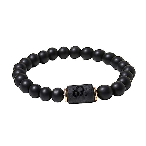 Edelstein Armband,Naturstein-Armband Aus Schwarzem Onyx-Kristall 12 Sternzeichen Horoskop-Armband Perlen-Chakra-Armband Heilung Edelsteine Energie Armreif Amulett Schmuck Für Damen Und Herren Gesch von LCDIUDIU