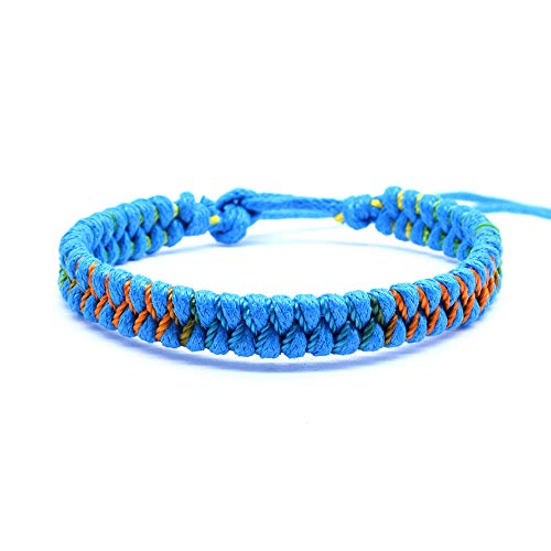 LCDIUDIU Gewebtes Armband,Blaues Wachsseil Handgewebte Schnürflagge Farbe Einstellbarer Charme Lässige Sportliche Armbänder Freundschaftsschmuck Geschenk Für Jungen Mädchen Paare Männer Frauen von LCDIUDIU