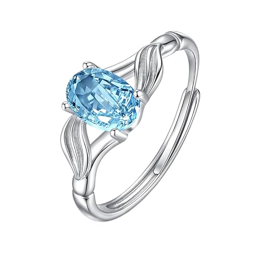 LCDIUDIU Ring Silber 925 Damen Verstellbar,Oval Geschliffener Natürlicher Edelstein Solitär Verlobungsring für Frauen Und Mädchen Infinity Daumenband Set Verstellbarer Jahrestag Hochzeitsverspre von LCDIUDIU