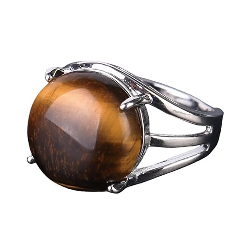 LCDIUDIU Ringe Aus Natürlichem Achat Und Onyx, Silberfassung, Runder Edelstein, Energieringe, Offen, Verstellbar, Fingerreif, Daumenband, Schmuck, Geschenk für Sie, Freundin, Ehefrau, Mutter, Tige LCDIUDIU Ringe Aus Natürlichem Achat Und Onyx, Silberfassung, Runder Edelstein, Energieringe, Offen, Verstellbar, Fingerreif, Daumenband, Schmuck, Geschenk für Sie, Freundin, Ehefrau, Mutter, Tige von LCDIUDIU