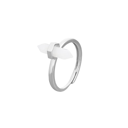 LCDIUDIU Sechseckige Steinringe für Männer Und Frauen, Goldfassung, Natürlicher Schwarzer Obsidian-Energiestein, Offen, Verstellbar, Fingerreif, Daumenband, Hip-Hop, Punk, Goth, Schmuck, Geschenk von LCDIUDIU