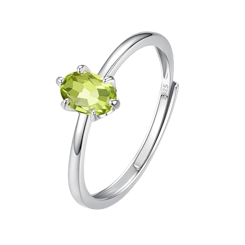 LCDIUDIU Silber Ringe 925 Frauen,Oval Geschliffener Saphirring Aus Natürlichem Edelstein für Frauen, Silberner Geburtsstein, Simulierter Diamantring, Verstellbarer Verlobungsring für Sie, Peridot LCDIUDIU Silber Ringe 925 Frauen,Oval Geschliffener Saphirring Aus Natürlichem Edelstein für Frauen, Silberner Geburtsstein, Simulierter Diamantring, Verstellbarer Verlobungsring für Sie, Peridot von LCDIUDIU