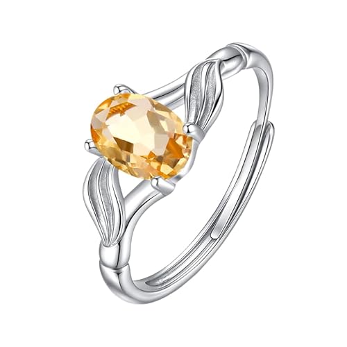 LCDIUDIU Silber Ringe 925 Frauen Verstellbar,Oval Geschliffener Natürlicher Edelstein Solitär Verlobungsring für Frauen Und Mädchen Infinity Daumenband Set Verstellbarer Jahrestag Hochzeitsversp von LCDIUDIU
