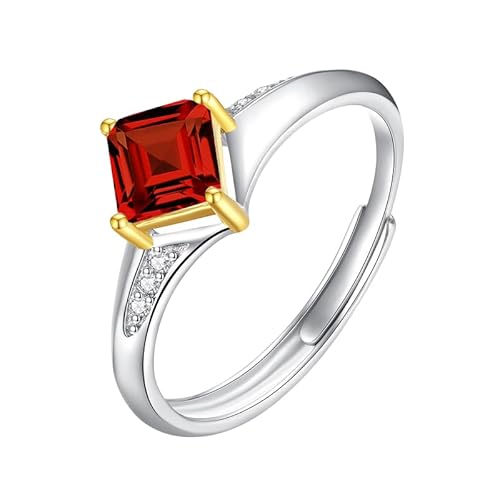 LCDIUDIU Silber Ringe 925 Frauen Verstellbar,Quadratischer Kissenschliff Natürlicher Roter Rubin Saphir Verlobungsring für Frauen Edelsteinband Verstellbar Zirkonia Jahrestag Hochzeitsversprechen LCDIUDIU Silber Ringe 925 Frauen Verstellbar,Quadratischer Kissenschliff Natürlicher Roter Rubin Saphir Verlobungsring für Frauen Edelsteinband Verstellbar Zirkonia Jahrestag Hochzeitsversprechen von LCDIUDIU