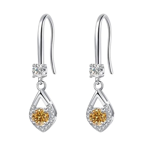 LCDIUDIU Silberne Ohrhänger für Damen, 925Er Sterlingsilber, Baumelnde Hohle Wassertropfen Inlays, Runder Zirkonia Ohrhaken, Hypoallergene Geburtsstein Ohrringe, Schmuckgeschenk, Champagner LCDIUDIU Silberne Ohrhänger für Damen, 925Er Sterlingsilber, Baumelnde Hohle Wassertropfen Inlays, Runder Zirkonia Ohrhaken, Hypoallergene Geburtsstein Ohrringe, Schmuckgeschenk, Champagner von LCDIUDIU