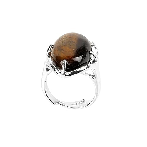LCDIUDIU Verstellbare Offene Ringe Aus Naturstein, Silberfassung, Ovale Form, Wassermelonen-Kristall, Edelsteinringe, Fingerreif, Daumenband, Schmuck, Geschenk für Sie, Freundin, Frau, Mutter, Tige LCDIUDIU Verstellbare Offene Ringe Aus Naturstein, Silberfassung, Ovale Form, Wassermelonen-Kristall, Edelsteinringe, Fingerreif, Daumenband, Schmuck, Geschenk für Sie, Freundin, Frau, Mutter, Tige von LCDIUDIU