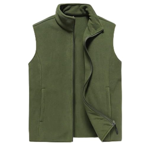 Sweater Pullunder,Herren Polarfleeceweste Lässig Armygreen Spleißen Stehkragen Reißverschluss Ärmellose Strickjacke Weste Winter Verdicken Warm Plus Größe Pullover Weste Outdoor Strickwaren Ta von LCDIUDIU
