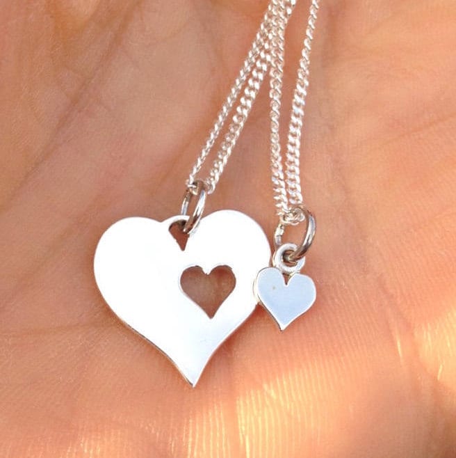 sterling Silber Mutter Tochter Herz Halskette Set Valentinstag Schmuck sterling Silber Mutter Tochter Herz Halskette Set Valentinstag Schmuck von LCDecorAndJewelry