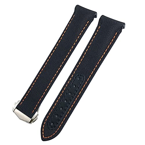 20mm Uhrenbänder Leinwand Leder Bottom Watchband für Omega Seamaster 300 Speedmaster AT150 Planet Ocean Nylon Uhrengurt für Mann Frau von LCHJX