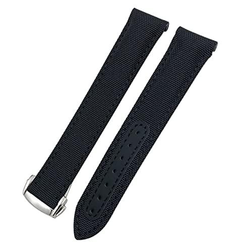 20mm Uhrenbänder Leinwand Leder Bottom Watchband für Omega Seamaster 300 Speedmaster AT150 Planet Ocean Nylon Uhrengurt für Mann Frau von LCHJX