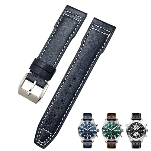 21mm 20mm Cowide Leder Uhrenband Passform für IWC Pilot's Watches Portugieser Armbänder Blue Watch Gurt Accessoires Männer Tool von LCHJX