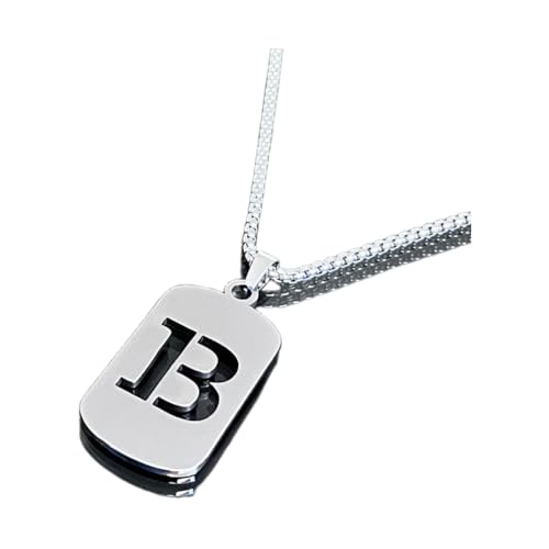 26 English Hollow Letter Hunde Tag Anhänger Titanium Stahl- und Frauen Halskette Paar Kleidung Accessoires, Kettenlänge 25,59 Zoll 26 English Hollow Letter Hunde Tag Anhänger Titanium Stahl- und Frauen Halskette Paar Kleidung Accessoires, Kettenlänge 25,59 Zoll von LCHJX