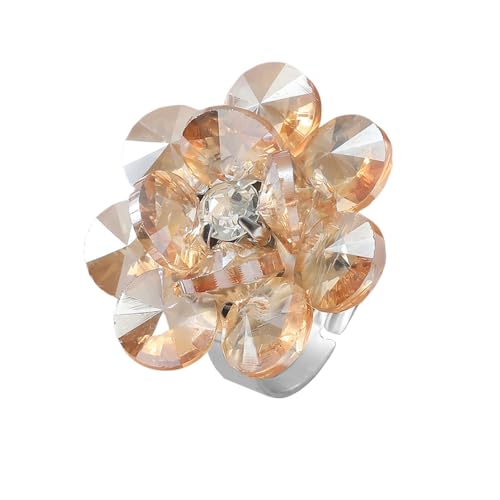 3d Crystal Flower Statement Ring für Frauen Teenager Silber klobiger Kirschblüten Verstellbarer offener Wrap -Finger -Ringe Komfort Fit Delicate Hochzeitsurlaub Party Schmuck Geschenk von LCHJX