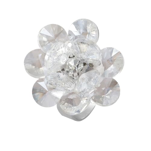 3d Crystal Flower Statement Ring für Frauen Teenager Silber klobiger Kirschblüten Verstellbarer offener Wrap -Finger -Ringe Komfort Fit Delicate Hochzeitsurlaub Party Schmuck Geschenk von LCHJX