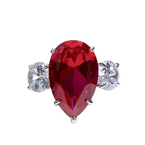 925 Sterling Silber 11 * 18 mm Rubin Carbon Diamantringe für Frauen funkelnde Hochzeit Schmuck von LCHJX
