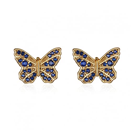 Bolzenohrringe Schmetterling blaue Zirkonohrringe für Frauen Temperament Fein Schmuck Bolzenohrringe Schmetterling blaue Zirkonohrringe für Frauen Temperament Fein Schmuck von LCHJX