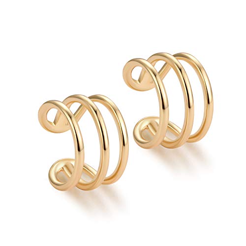 Frauen Ohrmanschette Ohrring Nonbohrtes Ohrknorpel Clip auf Wrap Hoop 14K gefüllt winziger Boho Beach Einfacher minimalistischer, empfindlicher handgefertigter hypoallergener Schmuckgeschenk als von LCHJX
