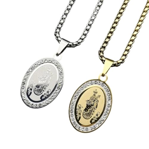 Jungfrau Maria und Medaille Halskette für Frauen Männer Edelstahl Gold Farbe Strassusus Lieben Frau von Aparecida -Kettenschmuck Jungfrau Maria und Medaille Halskette für Frauen Männer Edelstahl Gold Farbe Strassusus Lieben Frau von Aparecida -Kettenschmuck von LCHJX
