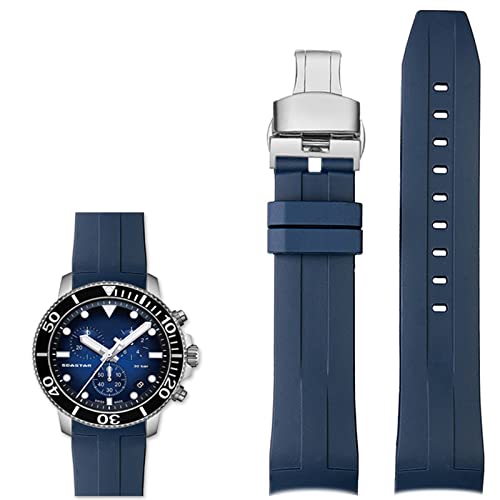 LCHJX 22mm Silikon Uhrenbänder für Tissot T120417 T120407 Quarz Zifferblatt Gummi -Sport Männer Watch Watchband wasserdicht von LCHJX