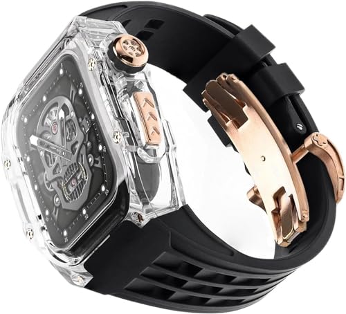 LCHJX 49mm 45 mm 44mm transparent Uhrengehäuse Gummiband -Mod -Kit ， für Ultra 2 8/7/6/5/4/SE -Serie ， Männer Frauen RM Clear Watch Hülle Sport atmungsaktiven Riemenersatz von LCHJX