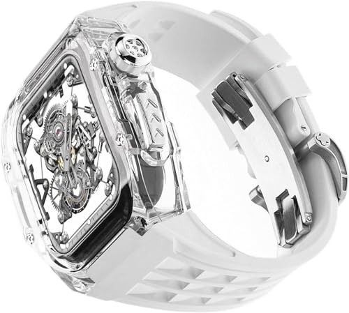 LCHJX 49mm 45 mm 44mm transparent Uhrengehäuse Gummiband -Mod -Kit ， für Ultra 2 8/7/6/5/4/SE -Serie ， Männer Frauen RM Clear Watch Hülle Sport atmungsaktiven Riemenersatz von LCHJX
