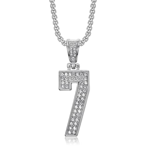 LCHJX Anpassbare digitale 7 Diamantkette für Männer und Frauen, modische Halskette, goldene Hip-Hop-Halskette, Kettenlänge 23,65 Zoll LCHJX Anpassbare digitale 7 Diamantkette für Männer und Frauen, modische Halskette, goldene Hip-Hop-Halskette, Kettenlänge 23,65 Zoll von LCHJX