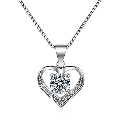 LCHJX Crystal Heart Anhänger Halsketten Halsketten Halsketten für Frauen Hochzeit Schmuck Geschenke von LCHJX