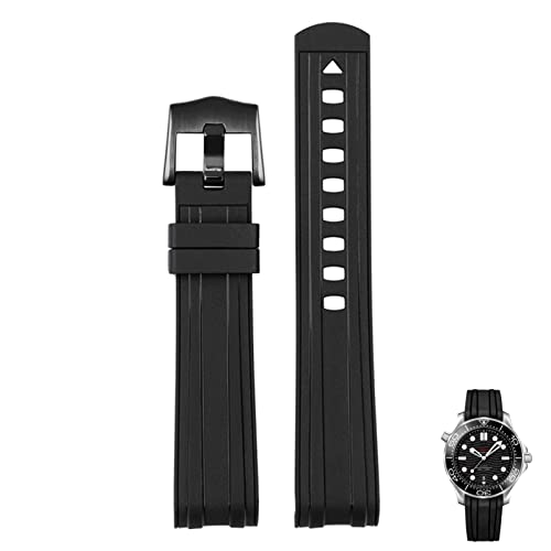 LCHJX Für Omega Seamaster 300 Universum 007 gebogenes Ende Fluoring Gummi Silikon Uhrenband 20mm 21 mm 22mm Uhr Weichgurt Männer Ersatz LCHJX Für Omega Seamaster 300 Universum 007 gebogenes Ende Fluoring Gummi Silikon Uhrenband 20mm 21 mm 22mm Uhr Weichgurt Männer Ersatz von LCHJX