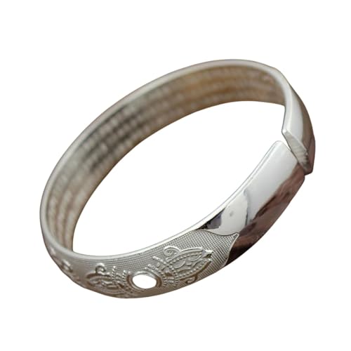 LCHJX Klassische Sechscharakter -Mantra -Armband für Frauen Silber 925 Retro Herz Sutra Offene Armreifen für Männer Bankettschmuck Geschenk von LCHJX
