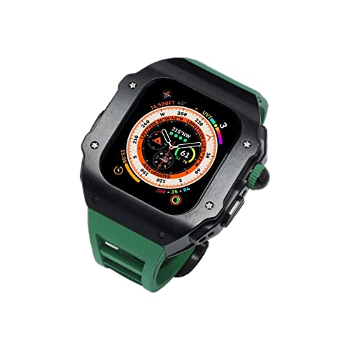 LCHJX Mod Kit Titanium Metal Hülle Fluor Gummiband ， für Ultra 8 49mm Sport Fluorebber GurtGelzel von LCHJX