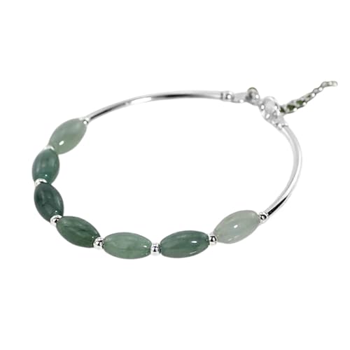 LCHJX NEU 2025 Oval Natursteingrün Jade Pure 925 Sterling Silber Armbänder für Frauen S925 Feines Schmuckzubehör mit für Sie Accessoires Trendy Creative Gift von LCHJX