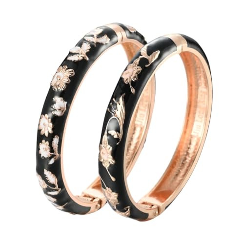 LCHJX NEU 2025 UNISEX 2PCS INDISCHER BRAGHEN FÜR DIE Women's Bangle Cloisonne Armband Sets Schmuckfunde Vintage Accessoires Trendy Mode kreatives Geschenk für Frauen und Männer von LCHJX