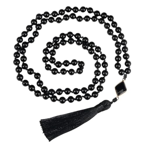 LCHJX Neu 2026 Unisex 108 Japamala Perlen Halsketten Frauen 6 8mm schwarzer Stein handgefertigt Wachs Seil geknotete Männer Meditation Yoga Segen Rosenkranzschmuck Modetrendy -Accessoires kreatives LCHJX Neu 2026 Unisex 108 Japamala Perlen Halsketten Frauen 6 8mm schwarzer Stein handgefertigt Wachs Seil geknotete Männer Meditation Yoga Segen Rosenkranzschmuck Modetrendy -Accessoires kreatives von LCHJX