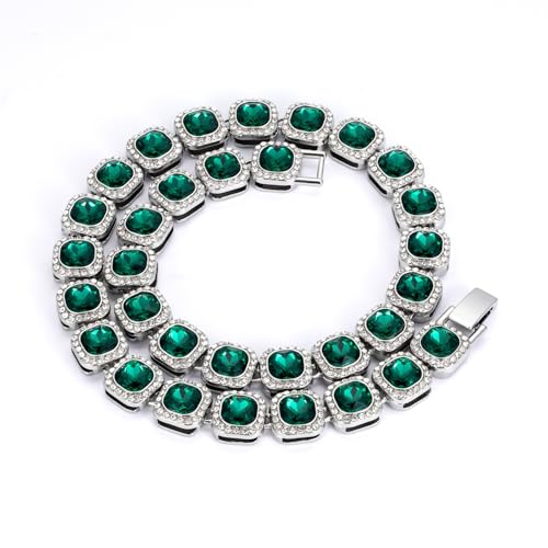 LCHJX Neues europäisches und amerikanisches Männer- und Frauen-Armband Quadratglas 12,6 mm Felszuckerarmband Hip-Hop-Armband Trendy Accessoires (Umfang 9in) von LCHJX