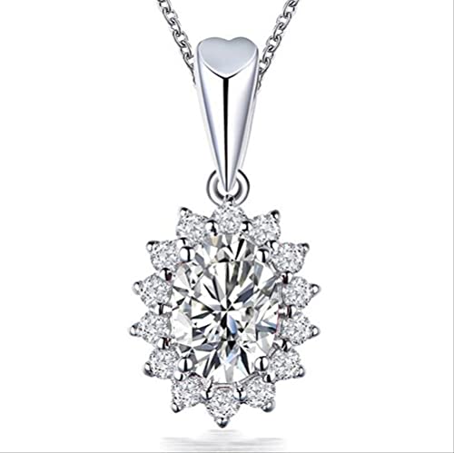 LCHJX Sapphire Diamond Anhänger Party Hochzeitsanhänger Ketten Halskette für Frauen Charme Schmuck von LCHJX