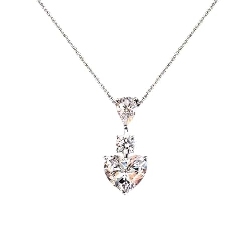 LCHJX Schnitt 3CT Diamond Anhänger 100% realer Moissanite Hochzeitsanhänger Halskette für Frauen Brauthärchen Schmuck Schmuck von LCHJX